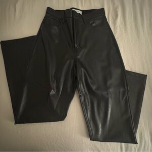 Abercrombie & Fitch Curve Love Vegan Leather 90s Straight Pants